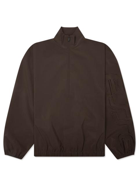 ESSENTIALS ACTIVE TRACE 1/2 ZIP TRACK JACKET - BROWN