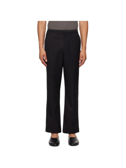 Black Elasticized Waistband Trousers