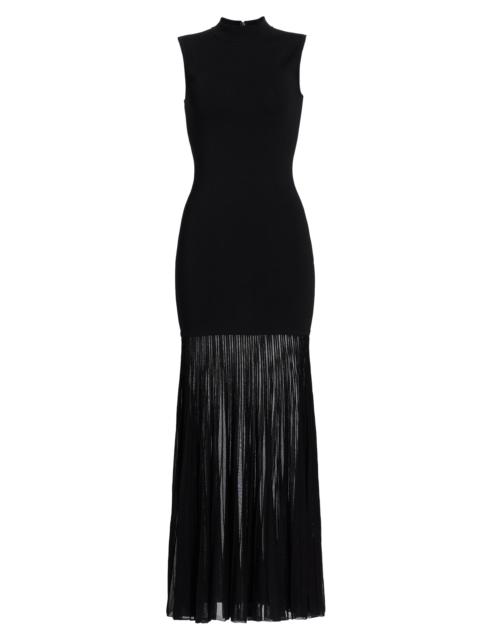 MICHAEL KORS Women's Mock Turtleneck Sheer Maxi Dress - Black