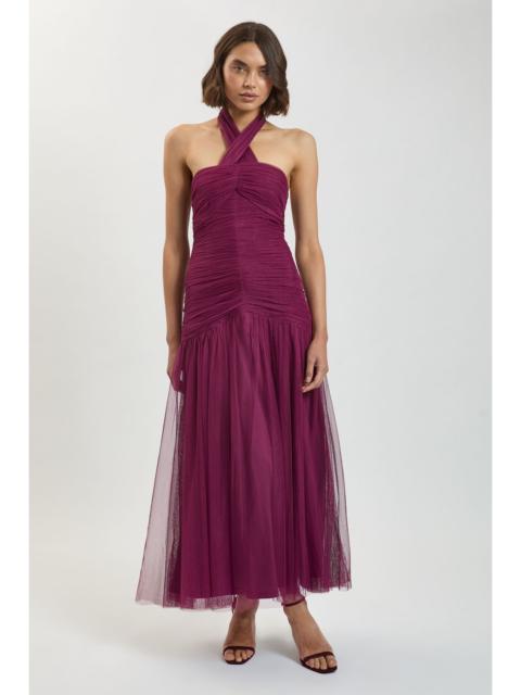 KAREN MILLEN Halterneck Tulle Maxi Dress