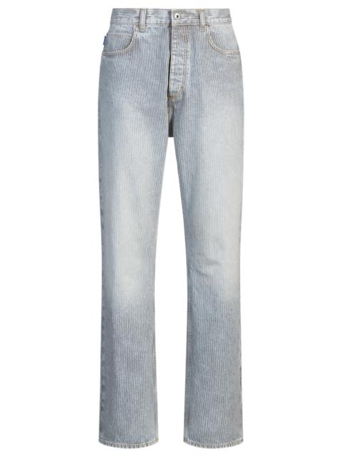 HUGO BAGGY-FIT JEANS IN STRIPED BLUE DENIM
