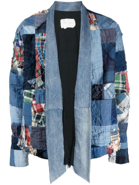 patchwork-design denim jacket