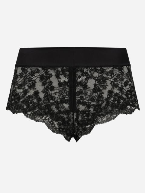 Dolce & Gabbana Lace high-waisted panties with satin waistband