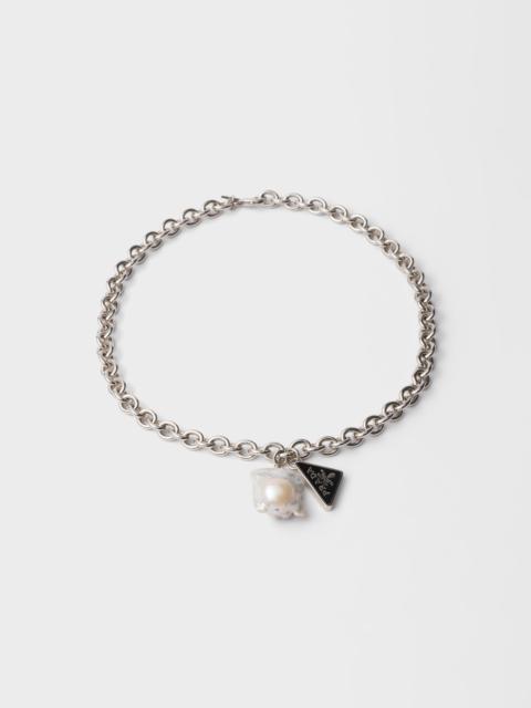 Prada Metal necklace with pearl
