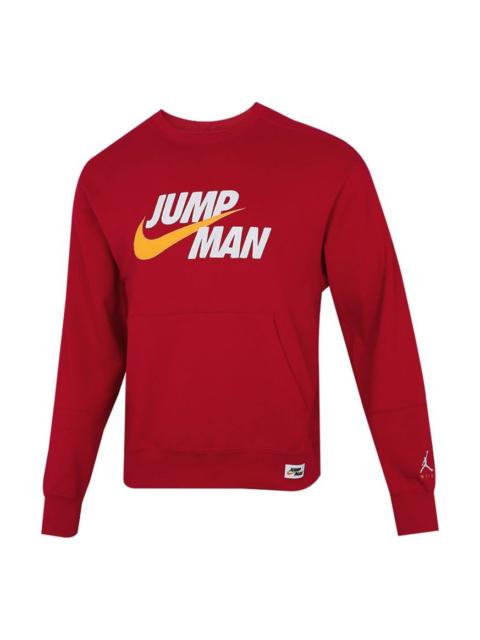 Jordan Men's Air Jordan Casual Sports Alphabet Printing Round Neck Pullover Red DA7195-677