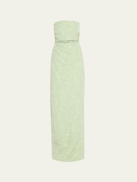 BERNADETTE Strapless Embossed Column Gown