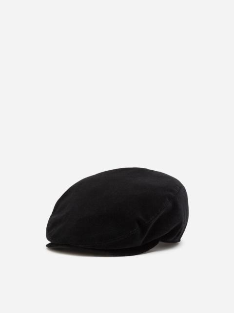 Velvet flat cap
