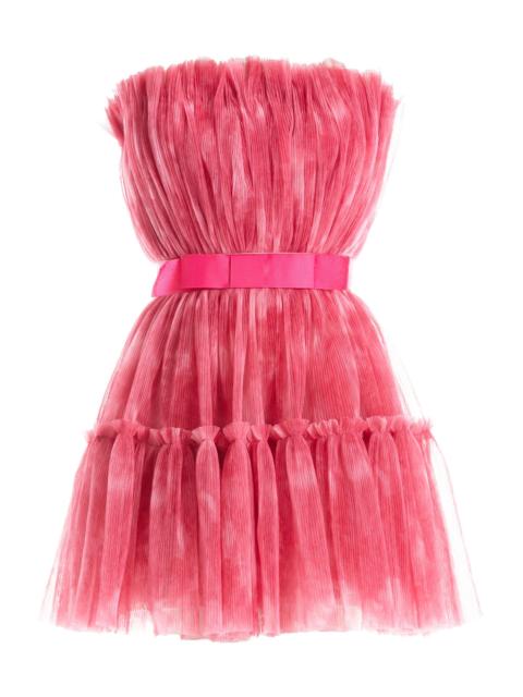 Dress The Population Women's Petra Plissé Tulle Fit & Flare Minidress - Raspberry Multi