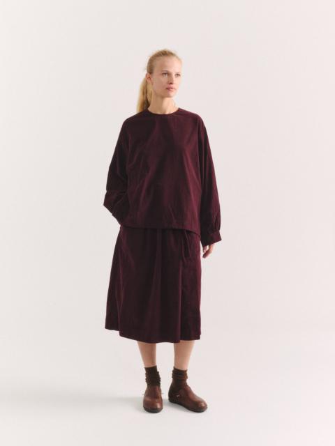 CASEY/CASEY ROSE SKIRT - PIN CORD - BURGUNDY