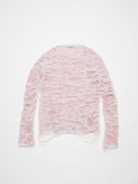 Acne Studios Layered knitted top - Light pink/white