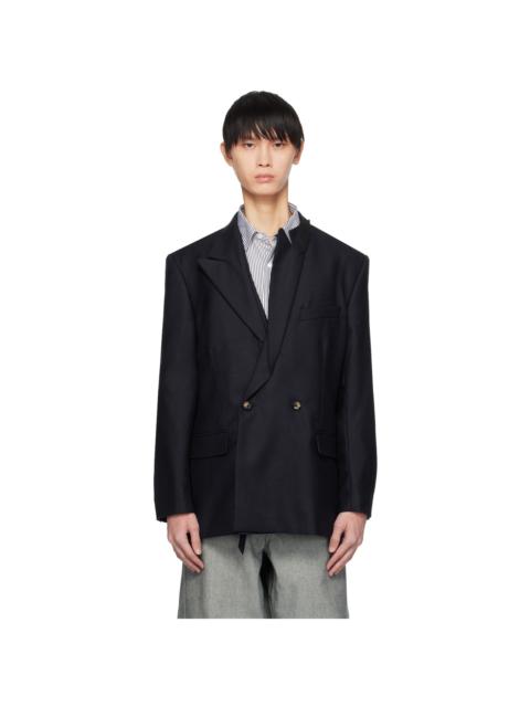 MARINA YEE Navy Origami Blazer