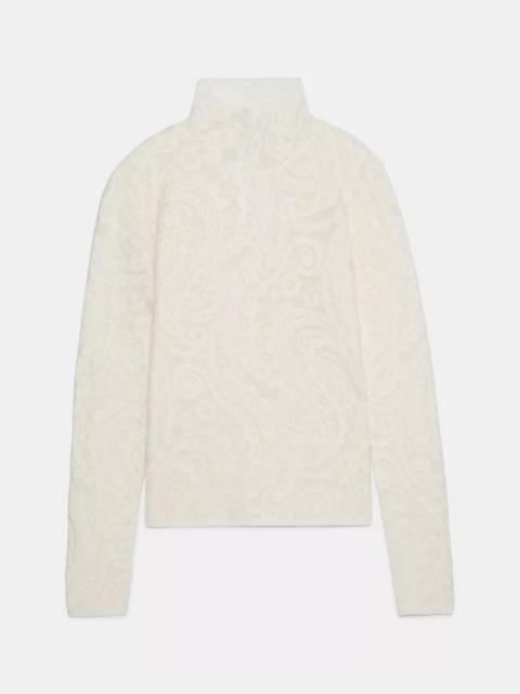 kate spade Lace Knit Turtleneck Top