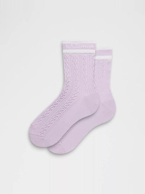 lululemon Unisex Cable-Knit Quarter Socks