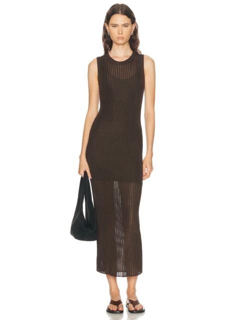 Loulou de Saison Icaria Loose Fit Semi Transparent Sleeveless Midi Dress