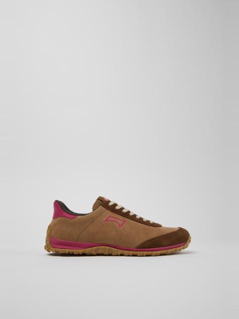 CAMPER Drift Walk Brown Suede and Leather Sneakers for Women.