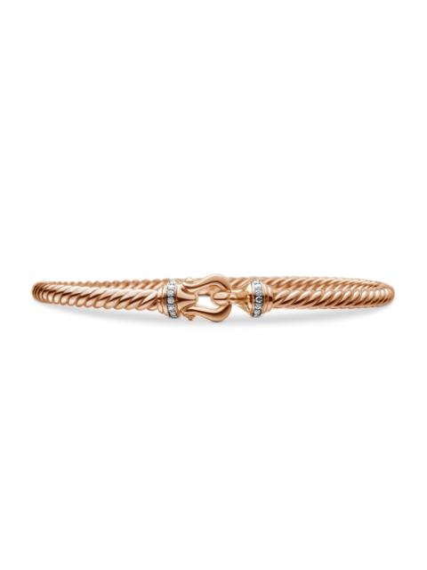 DAVID YURMAN Women's Buckle Bracelet in 18K Rose Gold with Pavé Diamonds - Rose Gold