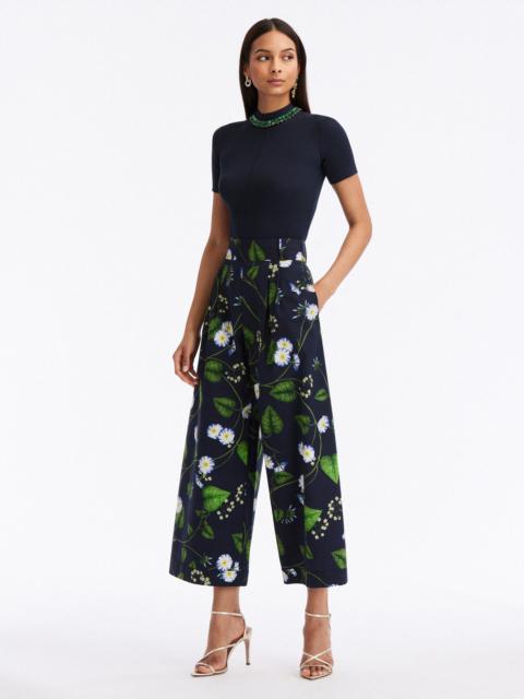 Oscar de la Renta MORNING GLORY POPLIN CULOTTE PANTS