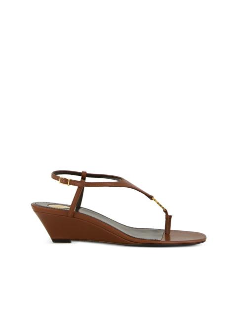 SAINT LAURENT 40mm Cassandre-plaque leather sandals