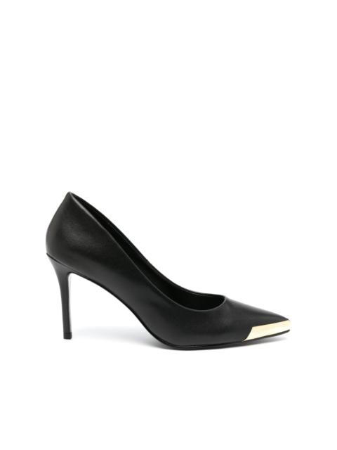 VERSACE JEANS COUTURE metal-toe 85mm leather pumps