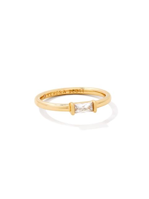 KENDRA SCOTT Juliette Gold Band Ring in White CZ