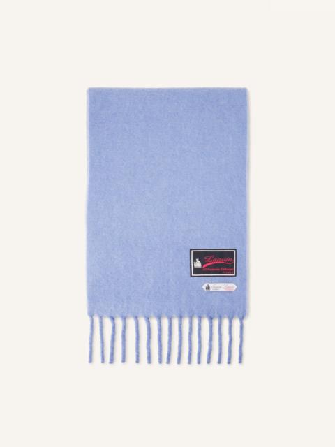 Lanvin FRINGED WOOL SCARF WITH 22 FAUBOURG LABEL