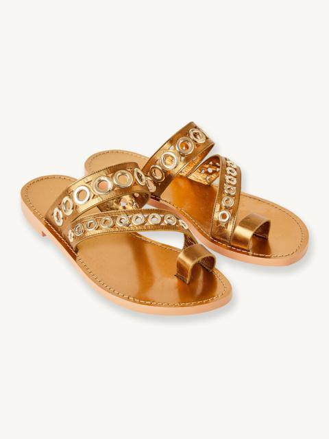 Sandro Leather sandals with eyelets