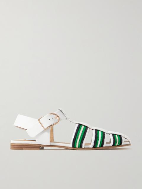 GABRIELA HEARST Calla Striped Crochet-knit And Leather Sandals