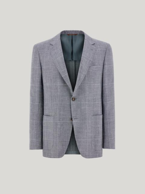 Canali BRIANZA GREEN CASHMERE, LINEN AND SILK REGULAR-FIT JACKET