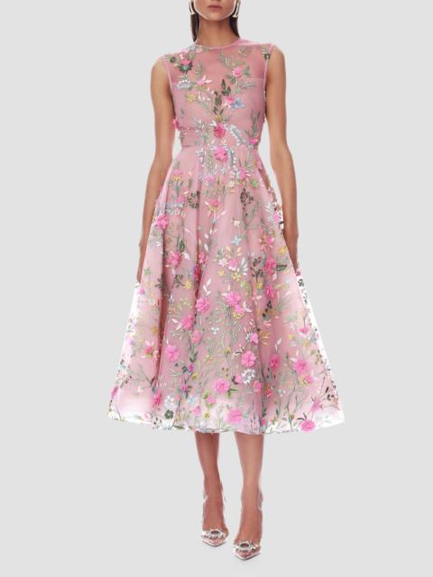 BRONX BANCO Women's Saba Blossom-Embroidered Midi Dress - Blush