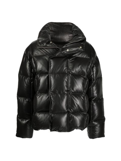 quilted-leather padded jacket