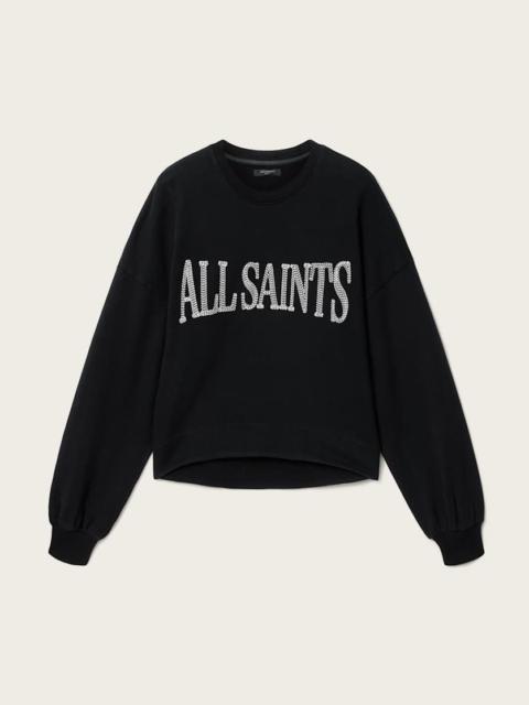 ALLSAINTS DASH LILA OVERSIZED EMBROIDERED SWEATSHIRT
