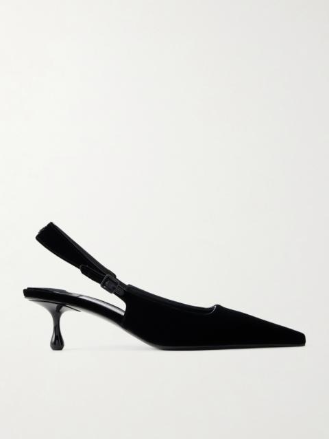 JIMMY CHOO Amel 50 Velvet Slingback Pumps