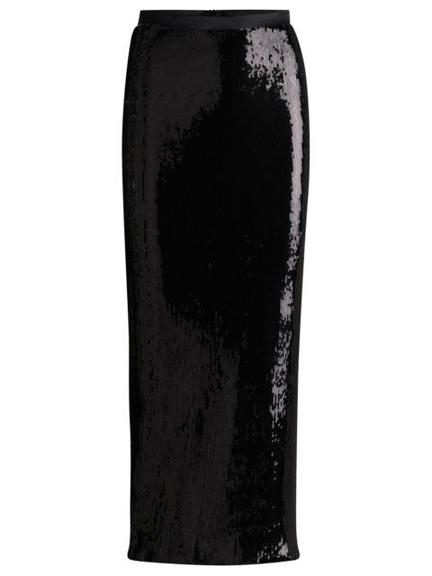 BOSS RELAXED-FIT MAXI SKIRT WITH SEQUIN EMBELLISHMENTS