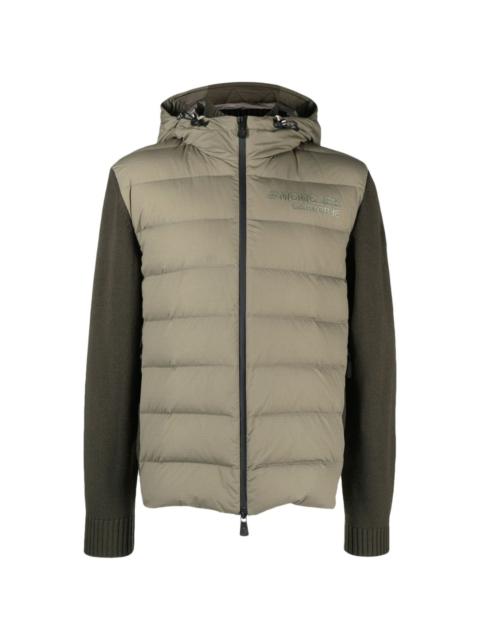 panelled quilted hooded jacket