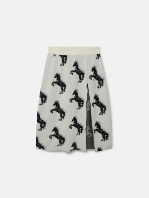 Stella McCartney Pixel Horse Jacquard Skirt