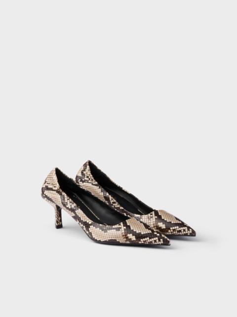 Prada Printed Ayers leather pumps