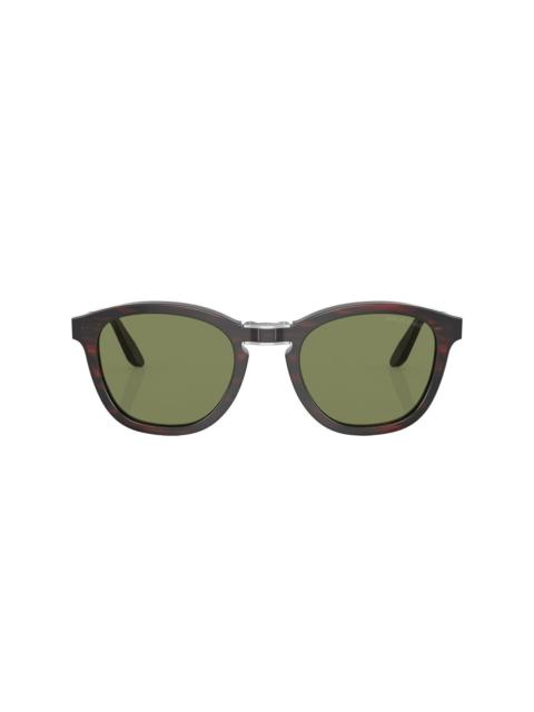GIORGIO ARMANI logo-print round-frame sunglasses