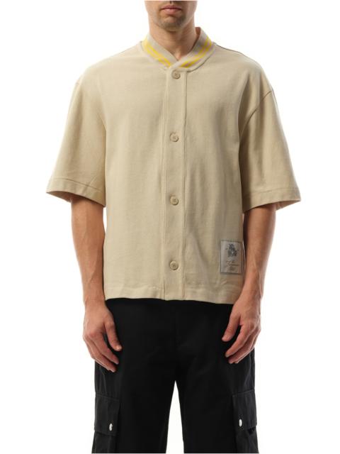JACQUEMUS La Chemise Baseball Short Sleeve in Beige