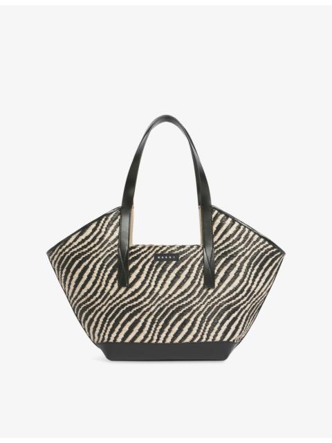 Marni Waves Small Woven Tote Bag