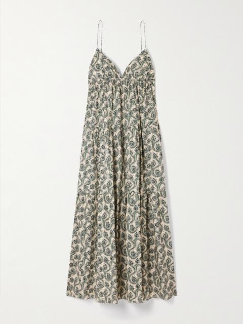MATTEAU Printed Organic Cotton-poplin Midi Dress