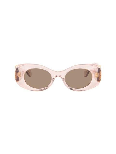 Loewe Pink Beveled Oval Maxi Anagram Sunglasses