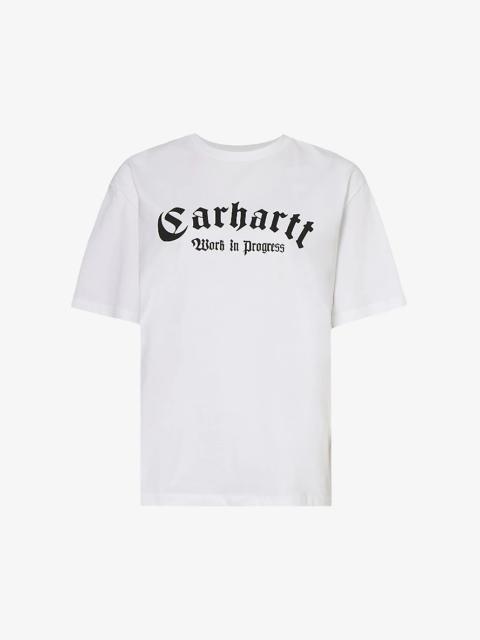 Onyx Script brand-print organic cotton-jersey T-shirt