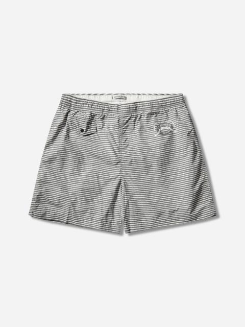 C.P. Company Men's Flatt Nylon Striped Swim Shorts Gunmetal