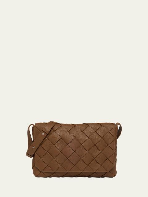 Bottega Veneta Men's Diago Large Intreccio Leather Crossbody Bag