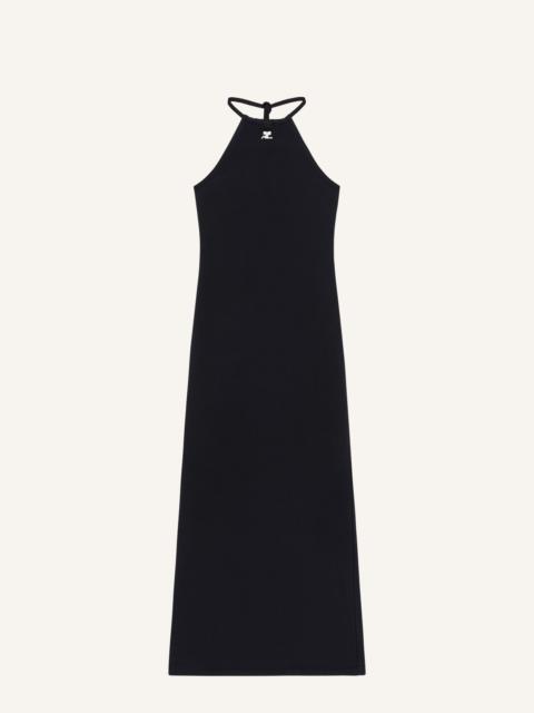 courrèges CONTRAST TIE-BACK LONG DRESS