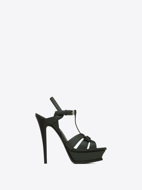 SAINT LAURENT tribute platform sandals in smooth leather