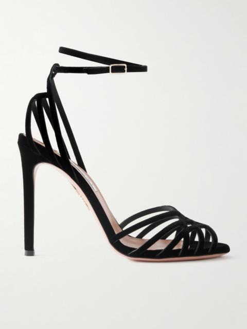 AQUAZZURA Wild Dream 105 Velvet Sandals