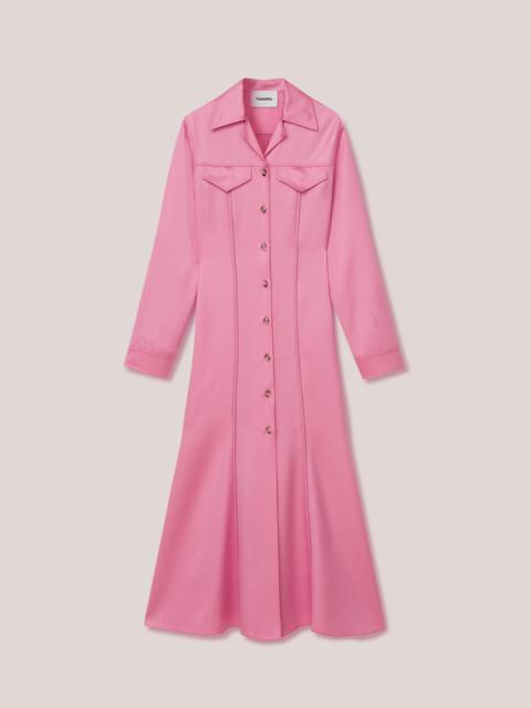 Nanushka SANA - Glossy satin shirt dress - Pink