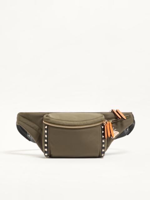 Valentino STUD UP WAIST BAG IN TECHNICAL FABRIC