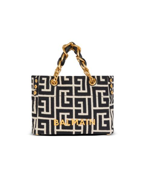 Small 1945 Soft tote bag in jacquard fabric with a PB Labyrinth monogram